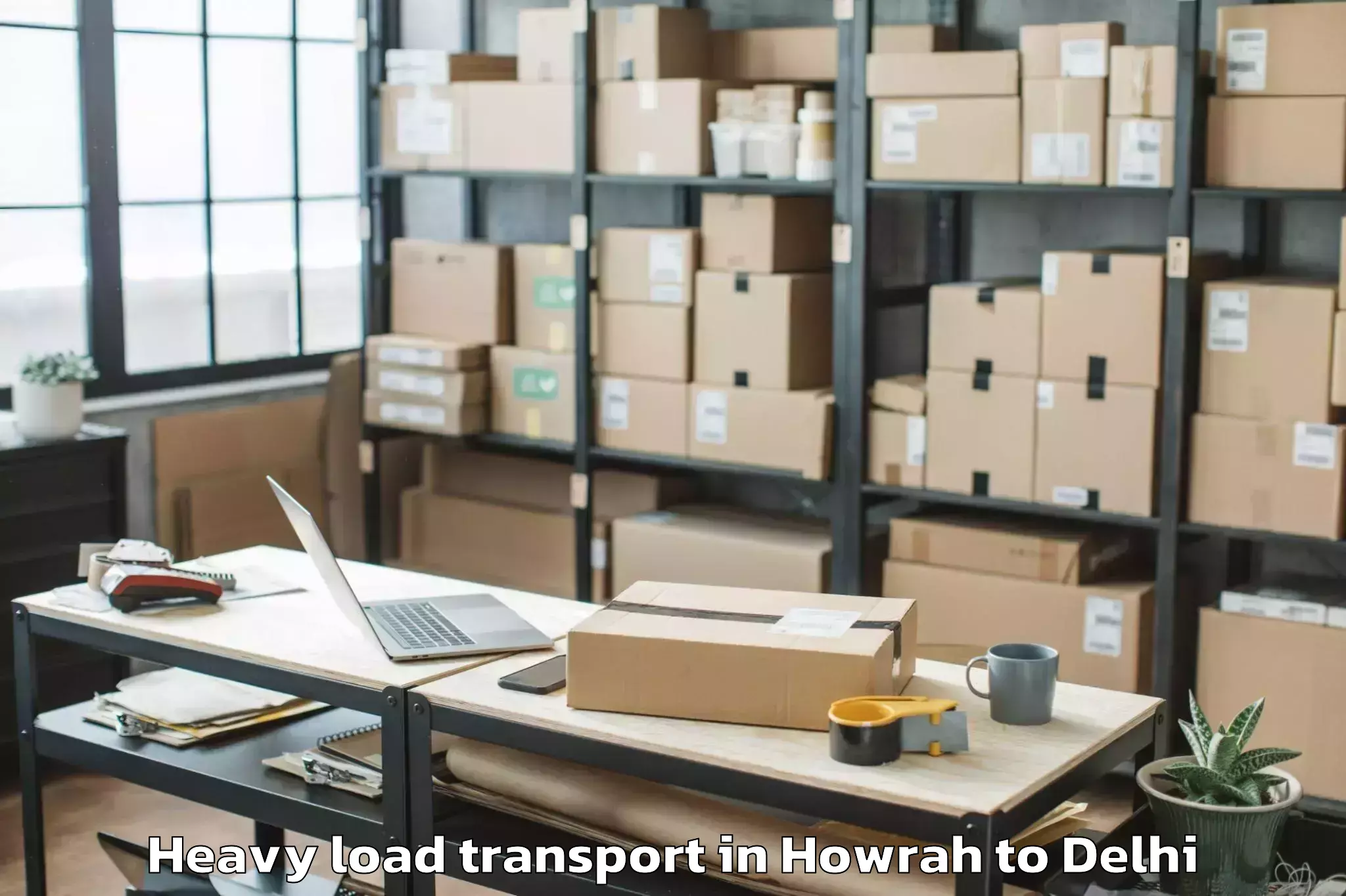 Book Howrah to Naraina Industrial Estate Heavy Load Transport Online